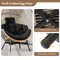 Costway Oversized Egg Style Chair with Cushions & Headrest Heavy-Duty Metal Frame for Yard Off White/Grey/Black